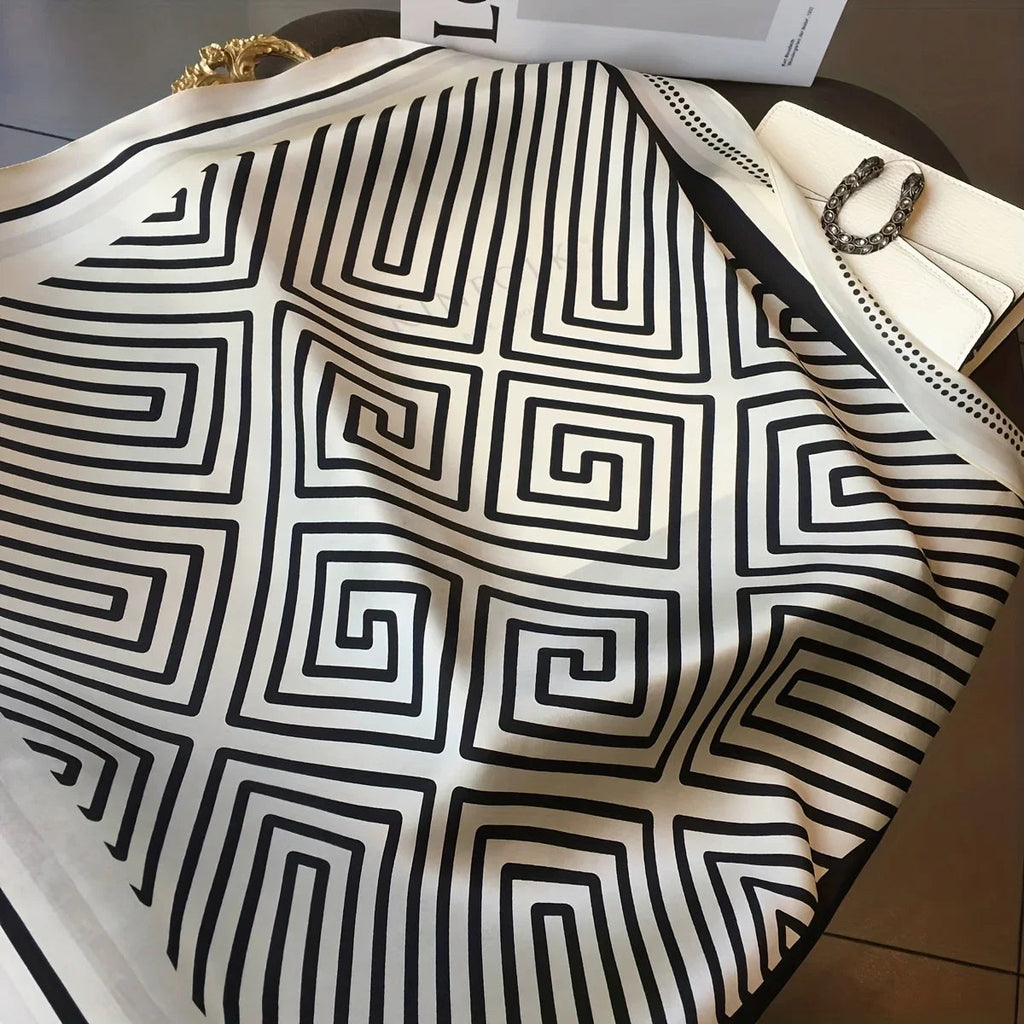 Foulard “Alméra” - Carré soyeux style nordique, chic et intemporel Neyvora