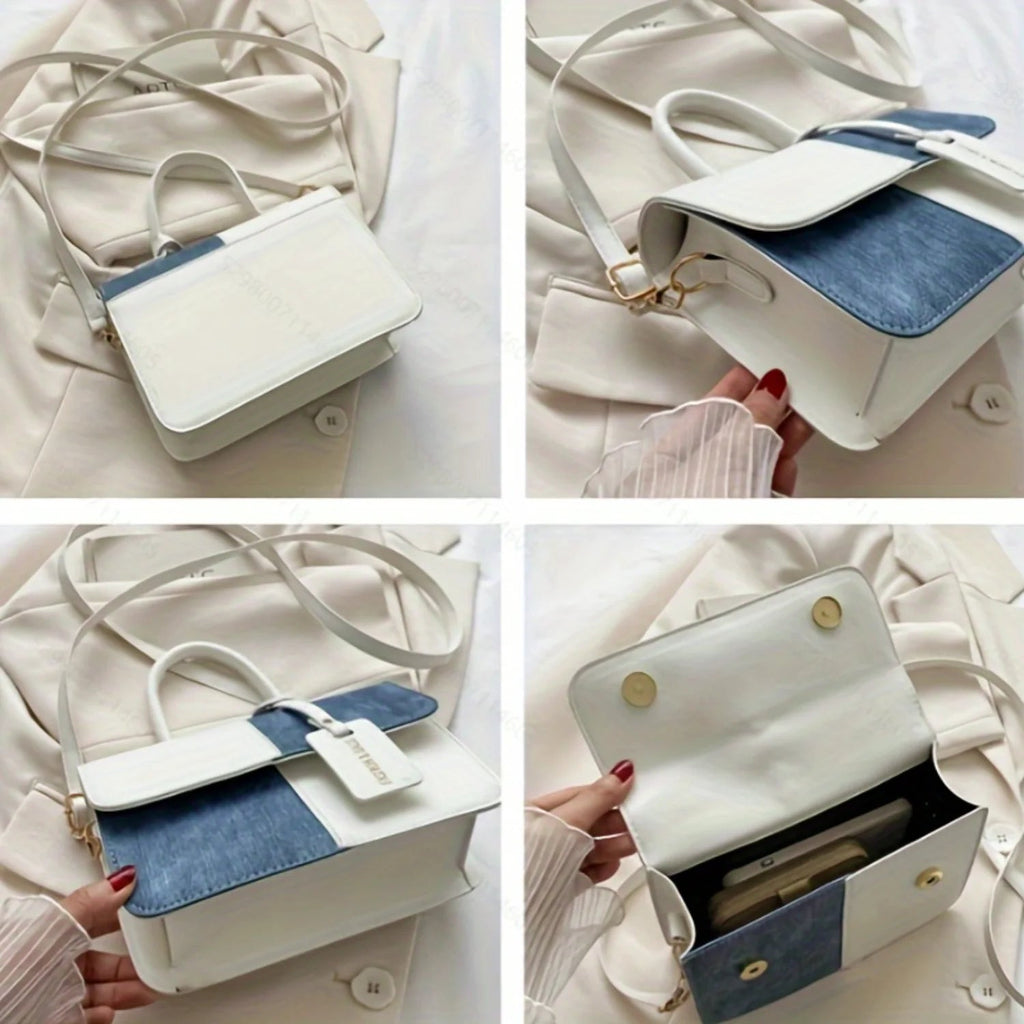 Sac “Mirella” - Sac à main colorblock en cuir vegan avec anse carrée Neyvora