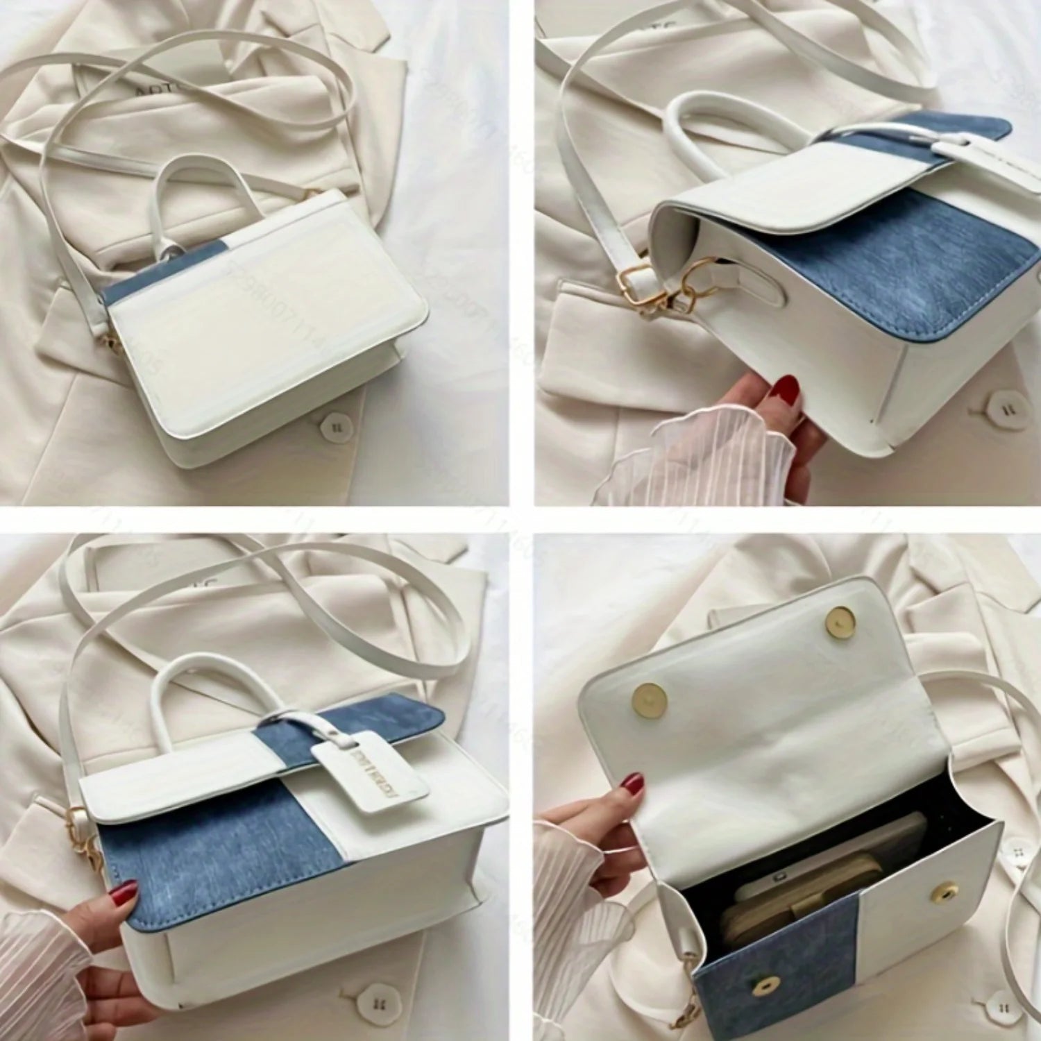 Sac “Mirella” - Sac à main colorblock en cuir vegan avec anse carrée Neyvora