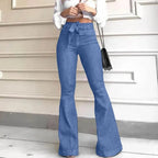 Jean “Rivana” - Taille haute évasé, denim stretch coupe bootcut Neyvora