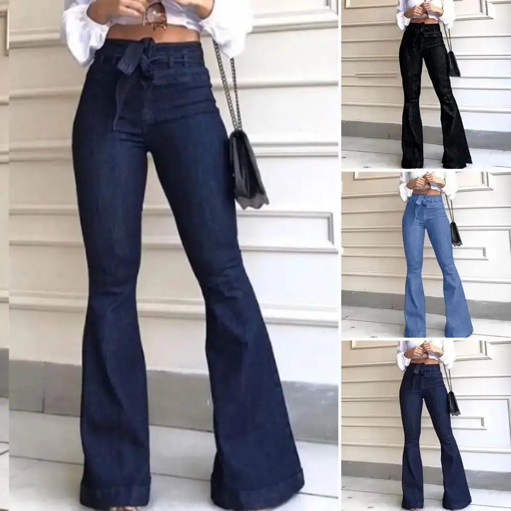 Jean “Rivana” - Taille haute évasé, denim stretch coupe bootcut Neyvora