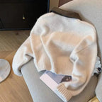 Pull “Soraya” - Cardigan zippé en maille douce à col cuir vintage Neyvora