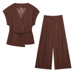 Ensemble “Aveline” - Tailleur pantalon sans manches avec ceinture Neyvora